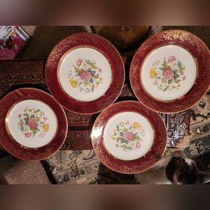 Vintage gold rimm plates